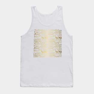 Figure Skating Subway Style Typographic Design Gold Foil Tank Top